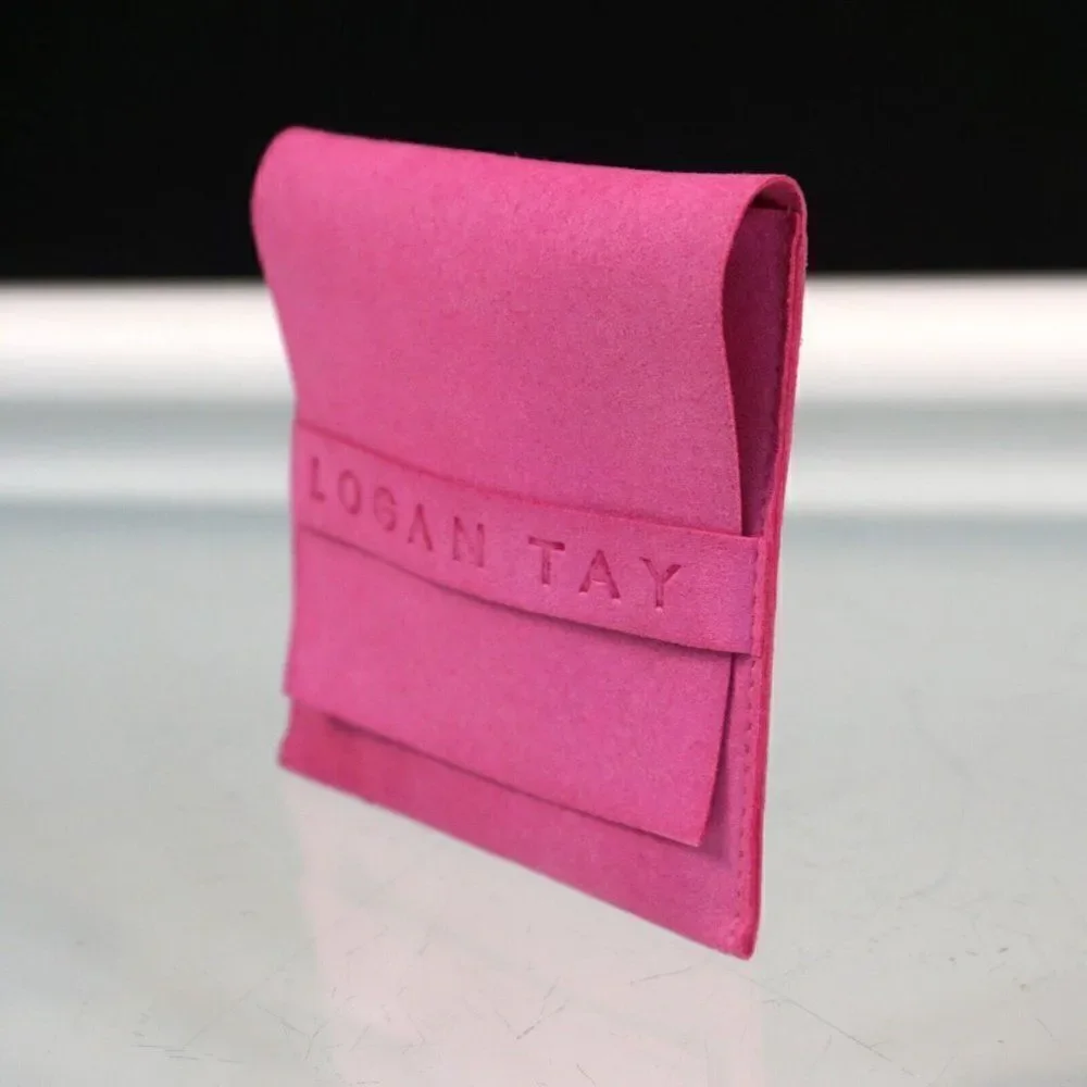Logan Tay Barbie Pink Faux Suede Jewelry Pouch Storage Travel Bag 4 x 3.75 in